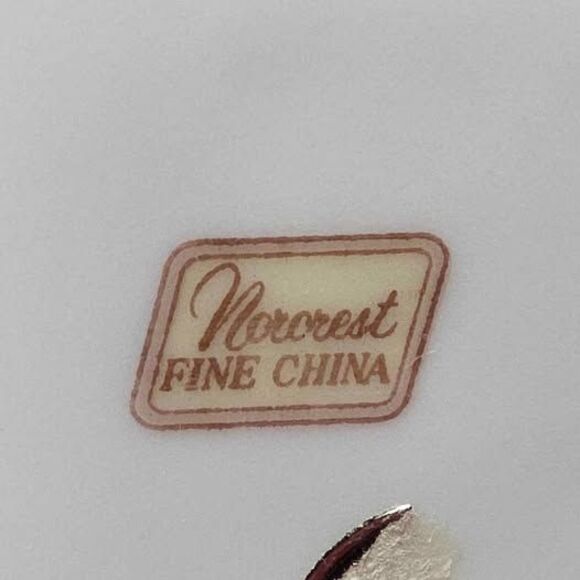 Norcrest Teacup and Saucer Pink Flowers Opalescent Vintage - Picture 7 of 9